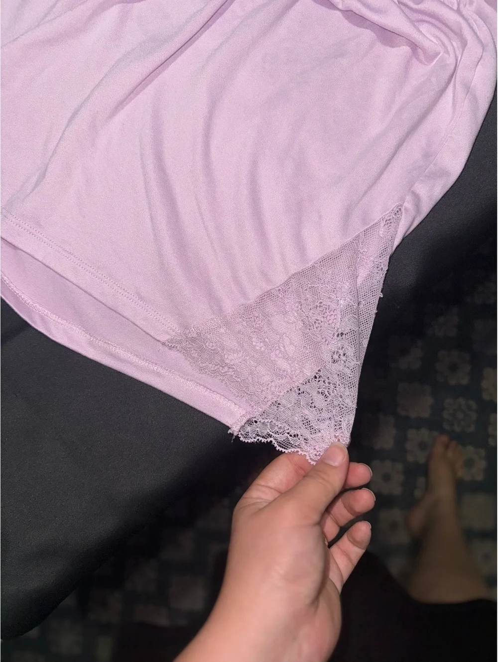 Flora by Flora Nikrooz Lavender Lace-Trimmed Pajama Set XL